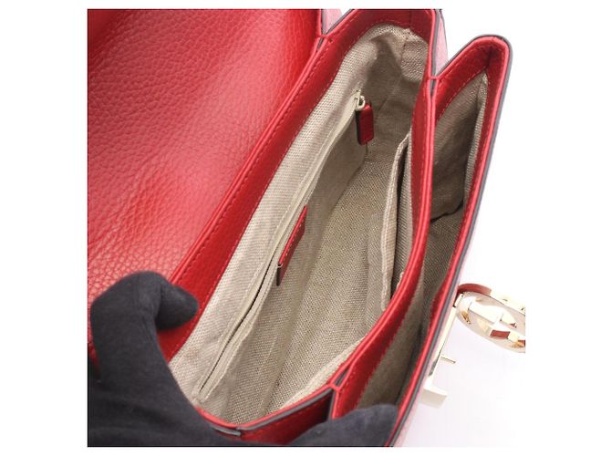 Borsa 2-Way Gucci Interlocking G in pelle rossa Rosso - vista 3