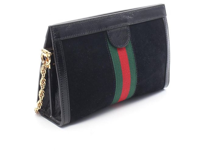 Piccola borsa a tracolla Gucci Ophidia Nero Rosso Verde - vista 2