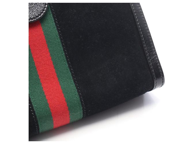 Piccola borsa a tracolla Gucci Ophidia Nero Rosso Verde - vista 7