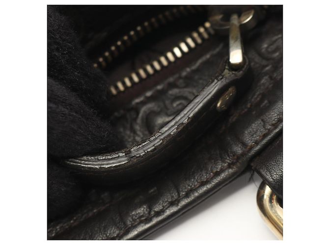 Borsa a tracolla in pelle Gucci Guccissima Marrone - vista 10