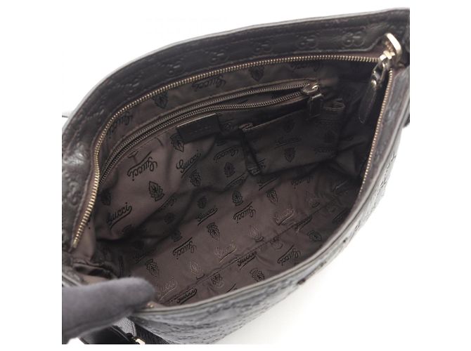 Borsa a tracolla in pelle Gucci Guccissima Marrone - vista 3