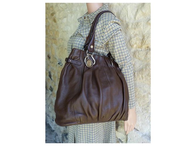 Céline Borsa Celine in pelle marrone - vista 11
