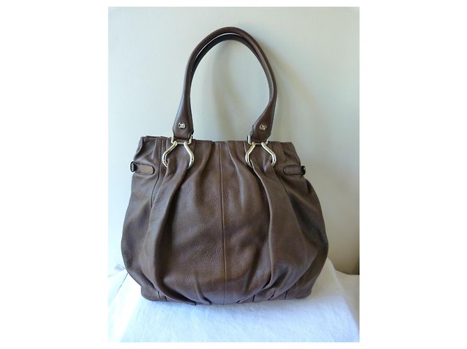 Céline Borsa Celine in pelle marrone - vista 12