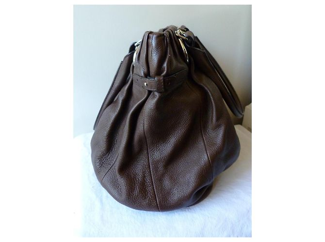 Céline Borsa Celine in pelle marrone - vista 6