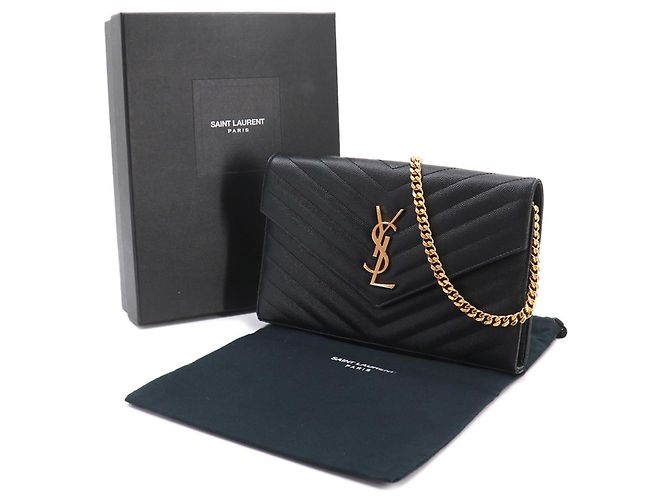 Portafoglio a catena Cassandra di Saint Laurent Nero - vista 2