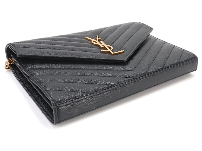 Portafoglio a catena Cassandra di Saint Laurent Nero - vista 5