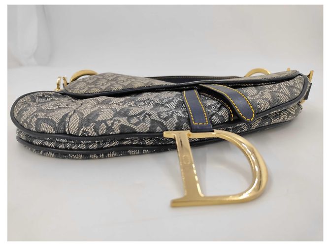 Christian Dior Saddle Oblique Canvas Medium Multicolore - vista 3