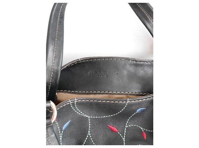 Lancel Borsa Tote in Pelle Nera Ricamata Nero - vista 2