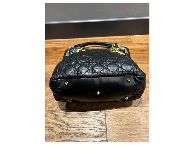 Borsa Tote in Pelle Cannage Christian Dior Nero - vista 10