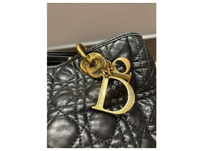 Borsa Tote in Pelle Cannage Christian Dior Nero - vista 14
