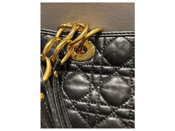 Borsa Tote in Pelle Cannage Christian Dior Nero - vista 5