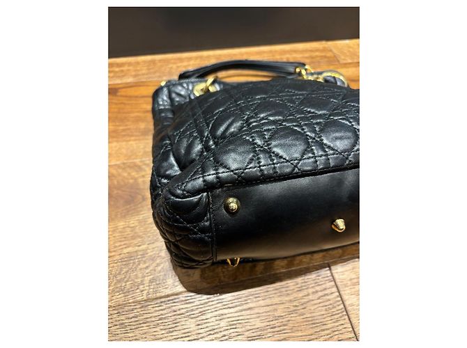Borsa Tote in Pelle Cannage Christian Dior Nero - vista 9