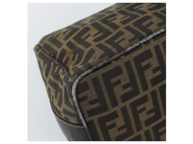 FENDI Zucca Canvas Vanity Hand Bag Black Brown Auth 192654 Marrone Nero - vista 14