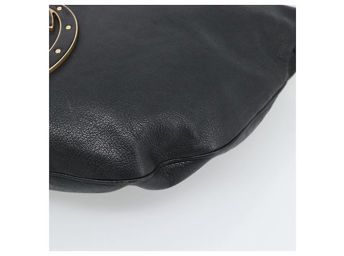 Borsa a Spalla GUCCI Interlocking G in Pelle Nera e Oro 121546 Auth 193135V Nero D'oro - vista 10