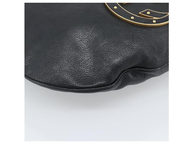 Borsa a Spalla GUCCI Interlocking G in Pelle Nera e Oro 121546 Auth 193135V Nero D'oro - vista 11