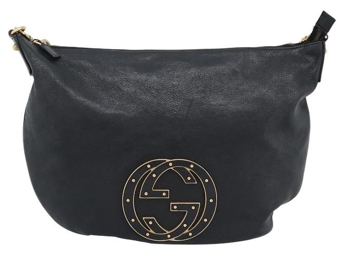 Borsa a Spalla GUCCI Interlocking G in Pelle Nera e Oro 121546 Auth 193135V Nero D'oro - vista 2