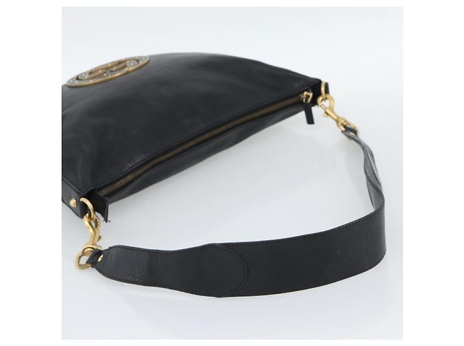 Borsa a Spalla GUCCI Interlocking G in Pelle Nera e Oro 121546 Auth 193135V Nero D'oro - vista 7