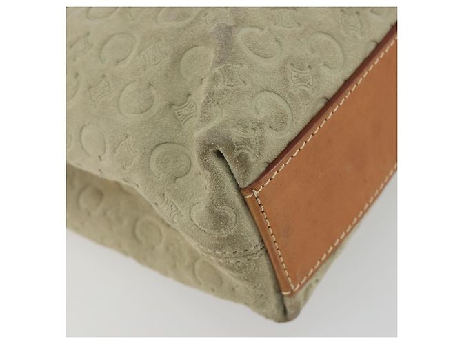 Céline CELINE C Macadam Handtasche aus Canvas und Wildleder Grau Silber Authentisch 193033A Braun - Ansicht 11
