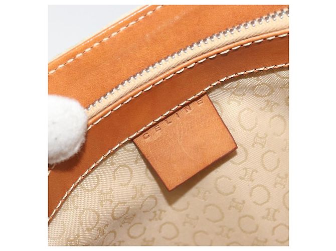 Céline CELINE C Macadam Handtasche aus Canvas und Wildleder Grau Silber Authentisch 193033A Braun - Ansicht 16