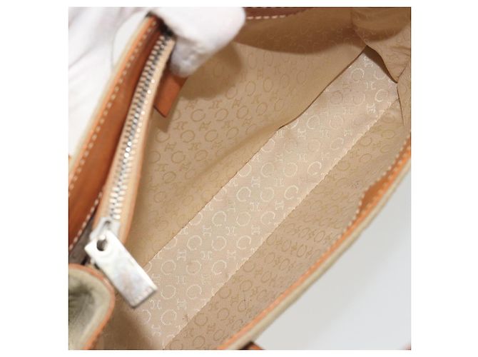 Céline CELINE C Macadam Handtasche aus Canvas und Wildleder Grau Silber Authentisch 193033A Braun - Ansicht 17