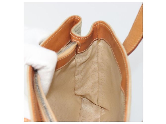 Céline CELINE C Macadam Handtasche aus Canvas und Wildleder Grau Silber Authentisch 193033A Braun - Ansicht 18