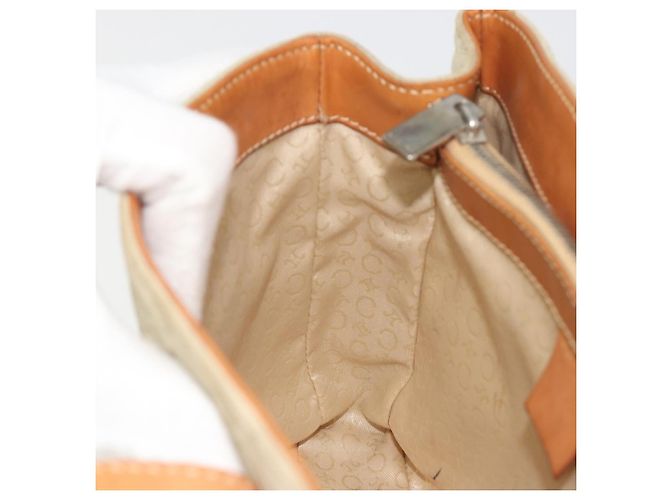 Céline CELINE C Macadam Handtasche aus Canvas und Wildleder Grau Silber Authentisch 193033A Braun - Ansicht 19