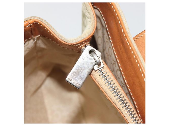 Céline CELINE C Macadam Handtasche aus Canvas und Wildleder Grau Silber Authentisch 193033A Braun - Ansicht 20
