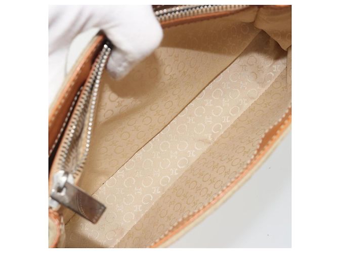 Céline CELINE C Macadam Handtasche aus Canvas und Wildleder Grau Silber Authentisch 193033A Braun - Ansicht 22