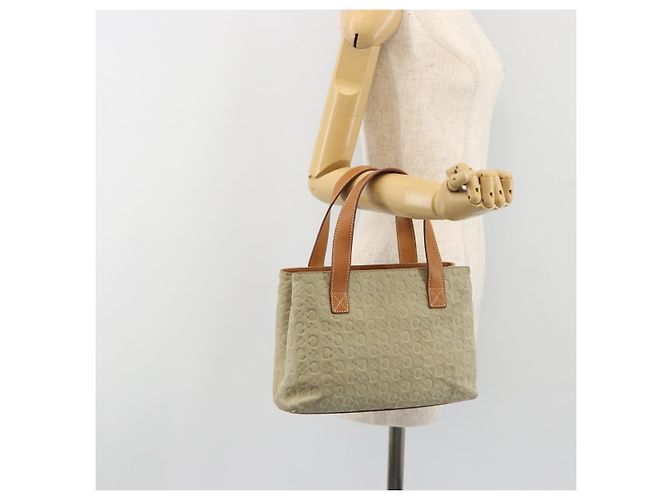 Céline CELINE C Macadam Handtasche aus Canvas und Wildleder Grau Silber Authentisch 193033A Braun - Ansicht 24