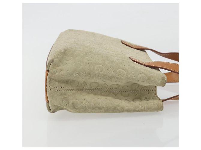 Céline CELINE C Macadam Handtasche aus Canvas und Wildleder Grau Silber Authentisch 193033A Braun - Ansicht 4