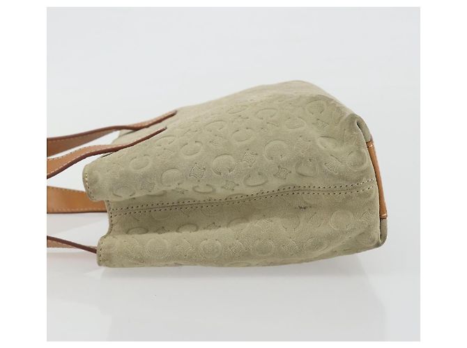 Céline CELINE C Macadam Handtasche aus Canvas und Wildleder Grau Silber Authentisch 193033A Braun - Ansicht 5