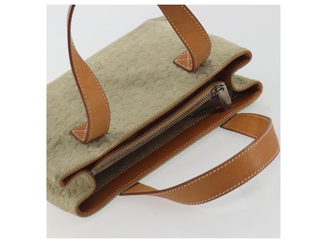 Céline CELINE C Macadam Handtasche aus Canvas und Wildleder Grau Silber Authentisch 193033A Braun - Ansicht 6