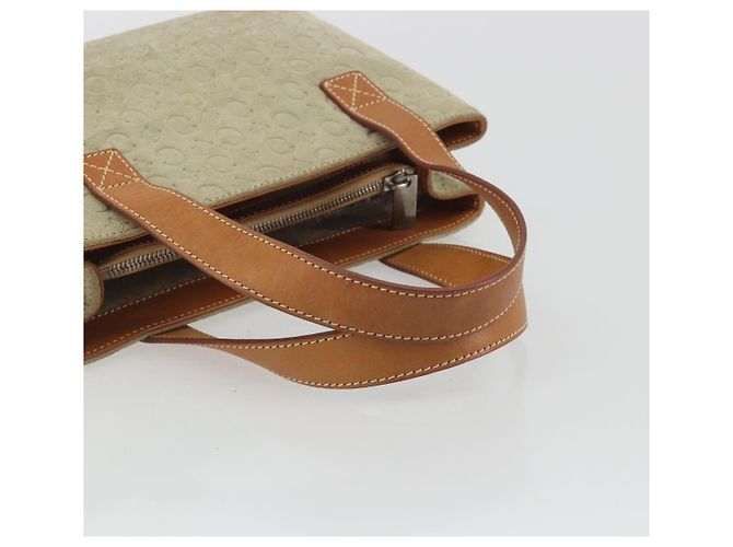 Céline CELINE C Macadam Handtasche aus Canvas und Wildleder Grau Silber Authentisch 193033A Braun - Ansicht 7