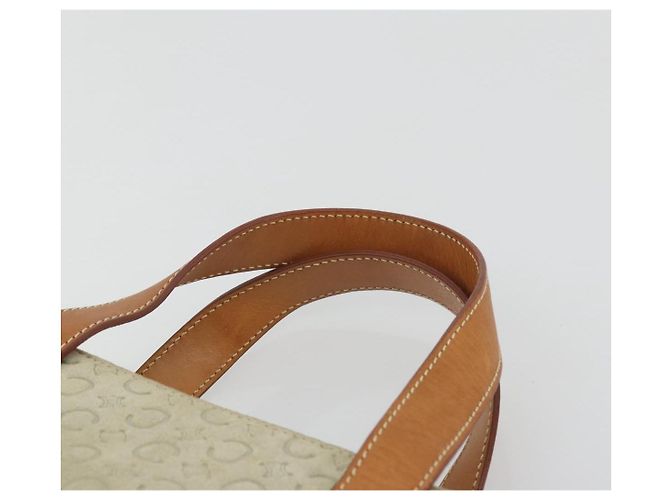 Céline CELINE C Macadam Handtasche aus Canvas und Wildleder Grau Silber Authentisch 193033A Braun - Ansicht 8
