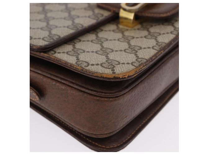 Borsa a Spalla GUCCI GG Supreme PVC Beige Oro Auth 193131 D'oro - vista 10