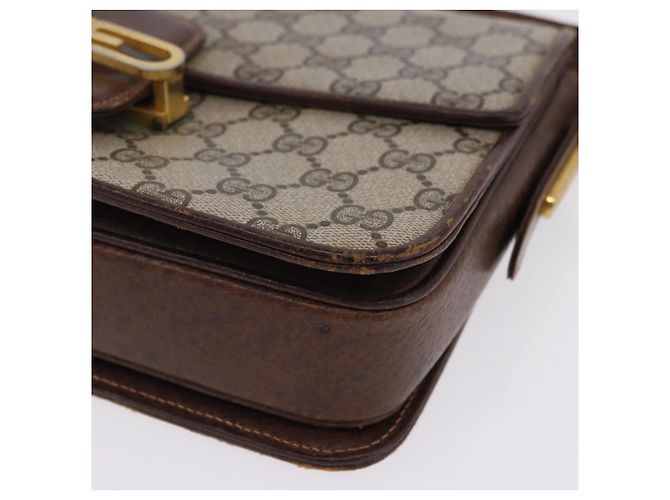 Borsa a Spalla GUCCI GG Supreme PVC Beige Oro Auth 193131 D'oro - vista 11