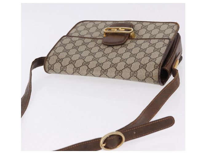 Borsa a Spalla GUCCI GG Supreme PVC Beige Oro Auth 193131 D'oro - vista 6