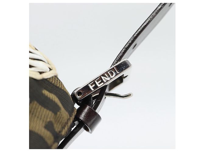 FENDI Zucca Canvas Flower Embroidery Mamma Baguette Marrone Argento Auth yk20688SM - vista 16
