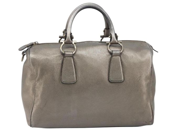 Borsa LOUIS VUITTON Gancini in pelle argento LV Auth ar14110 - vista 2