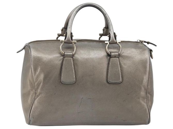 Borsa LOUIS VUITTON Gancini in pelle argento LV Auth ar14110 - vista 3