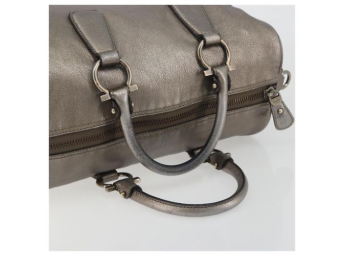 Borsa LOUIS VUITTON Gancini in pelle argento LV Auth ar14110 - vista 8