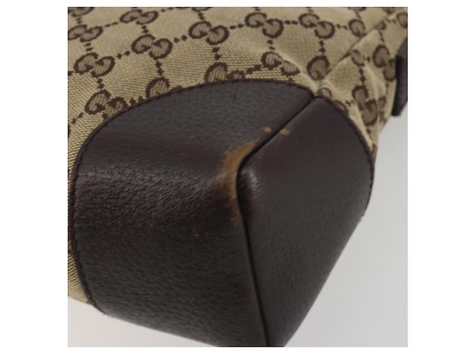 Borsa a Spalla GUCCI GG Canvas Marrone Argento 114273 Auth ep15593 - vista 10