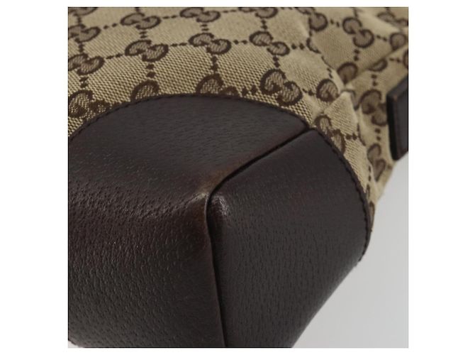 Borsa a Spalla GUCCI GG Canvas Marrone Argento 114273 Auth ep15593 - vista 12