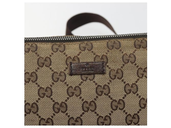 Borsa a Spalla GUCCI GG Canvas Marrone Argento 114273 Auth ep15593 - vista 14