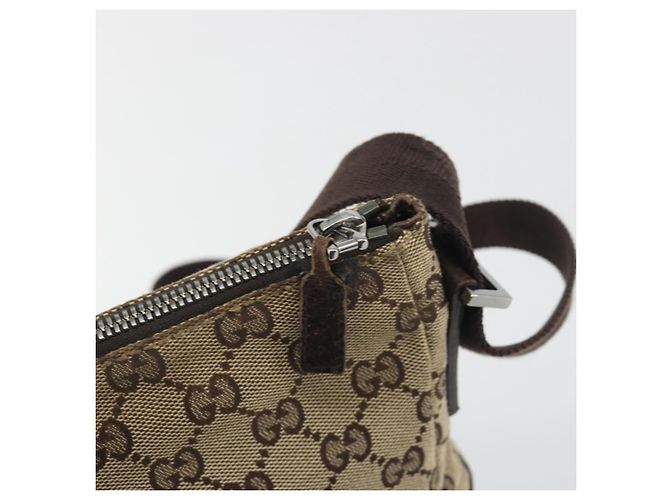 Borsa a Spalla GUCCI GG Canvas Marrone Argento 114273 Auth ep15593 - vista 15