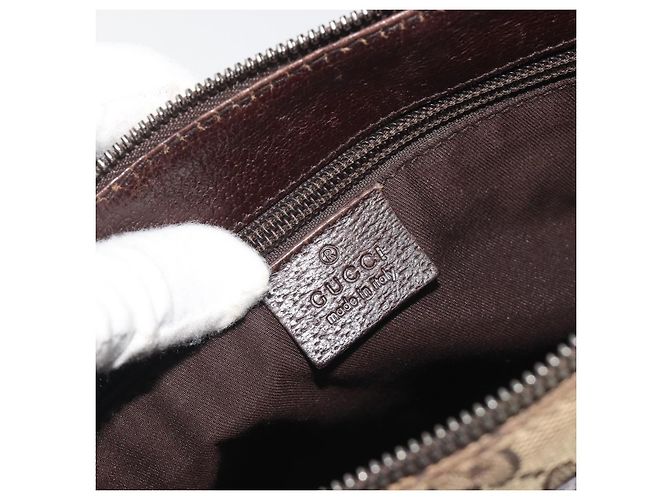 Borsa a Spalla GUCCI GG Canvas Marrone Argento 114273 Auth ep15593 - vista 16