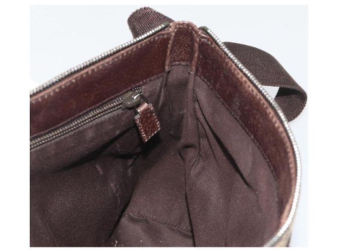 Borsa a Spalla GUCCI GG Canvas Marrone Argento 114273 Auth ep15593 - vista 18