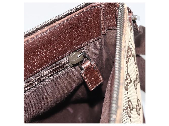 Borsa a Spalla GUCCI GG Canvas Marrone Argento 114273 Auth ep15593 - vista 20
