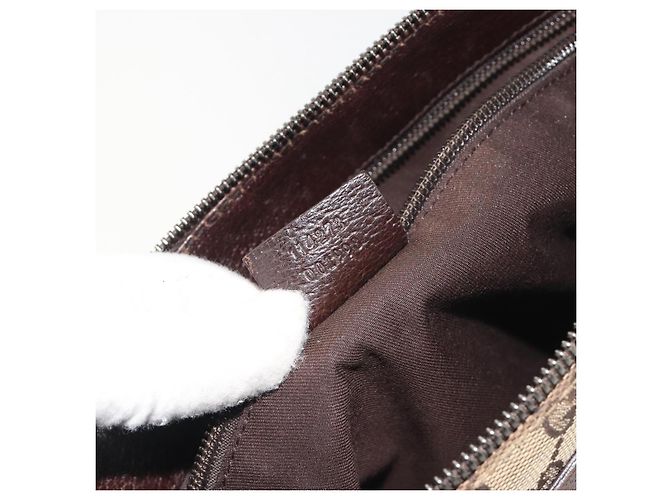 Borsa a Spalla GUCCI GG Canvas Marrone Argento 114273 Auth ep15593 - vista 22