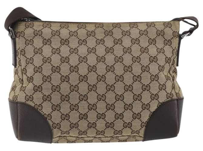 Borsa a Spalla GUCCI GG Canvas Marrone Argento 114273 Auth ep15593 - vista 3